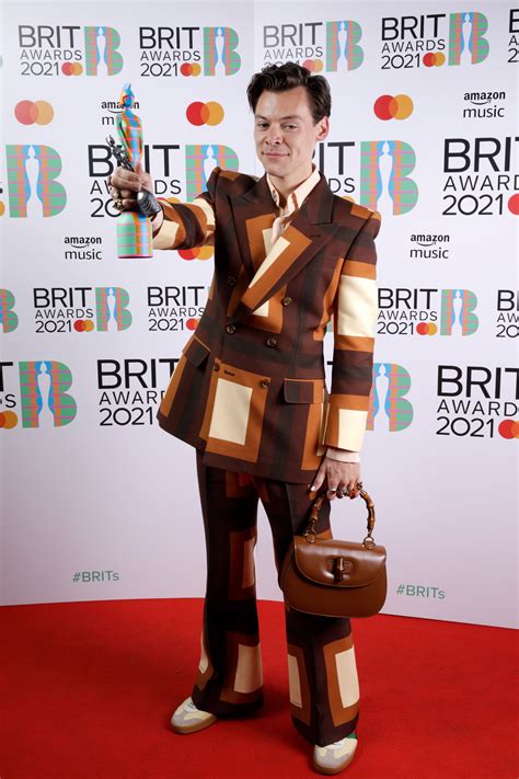 harry styles gucci brit awards|Harry Styles Brought Retro Suiting to the Brit Awards.